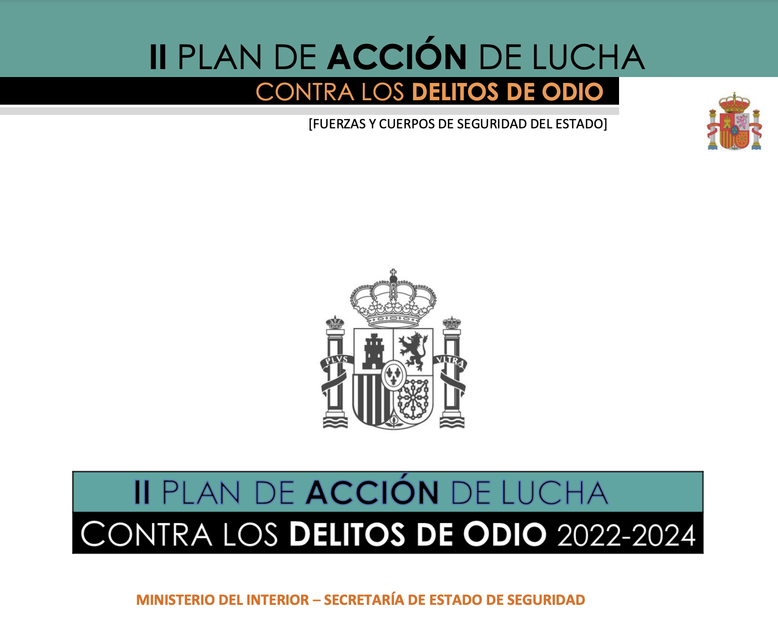 II Plan de acción de lucha contra los delitos de odio